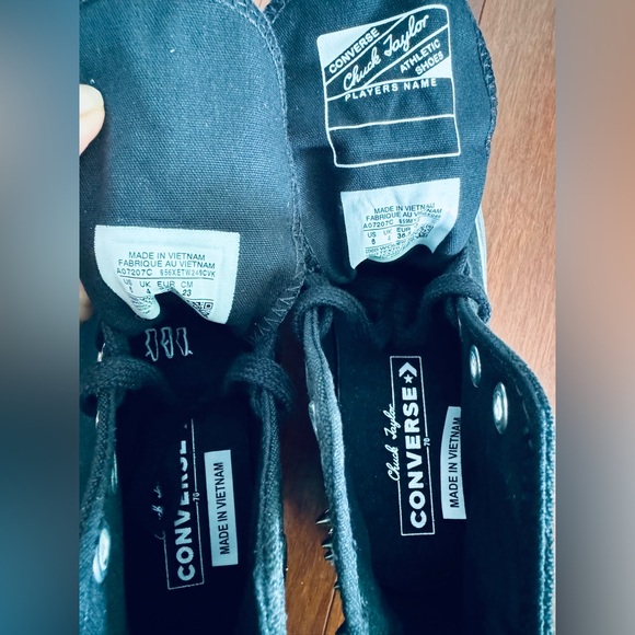 Converse Taylor All Star 70 High Top Sneaker Black and White with Studs US 6 - Picture 16 of 16